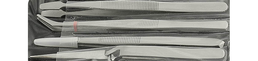 Value-Tec 4er Set kurze, robuste Pinzetten für industrielle Zwecke, Typ 110/127/126/130X, Edelstahl